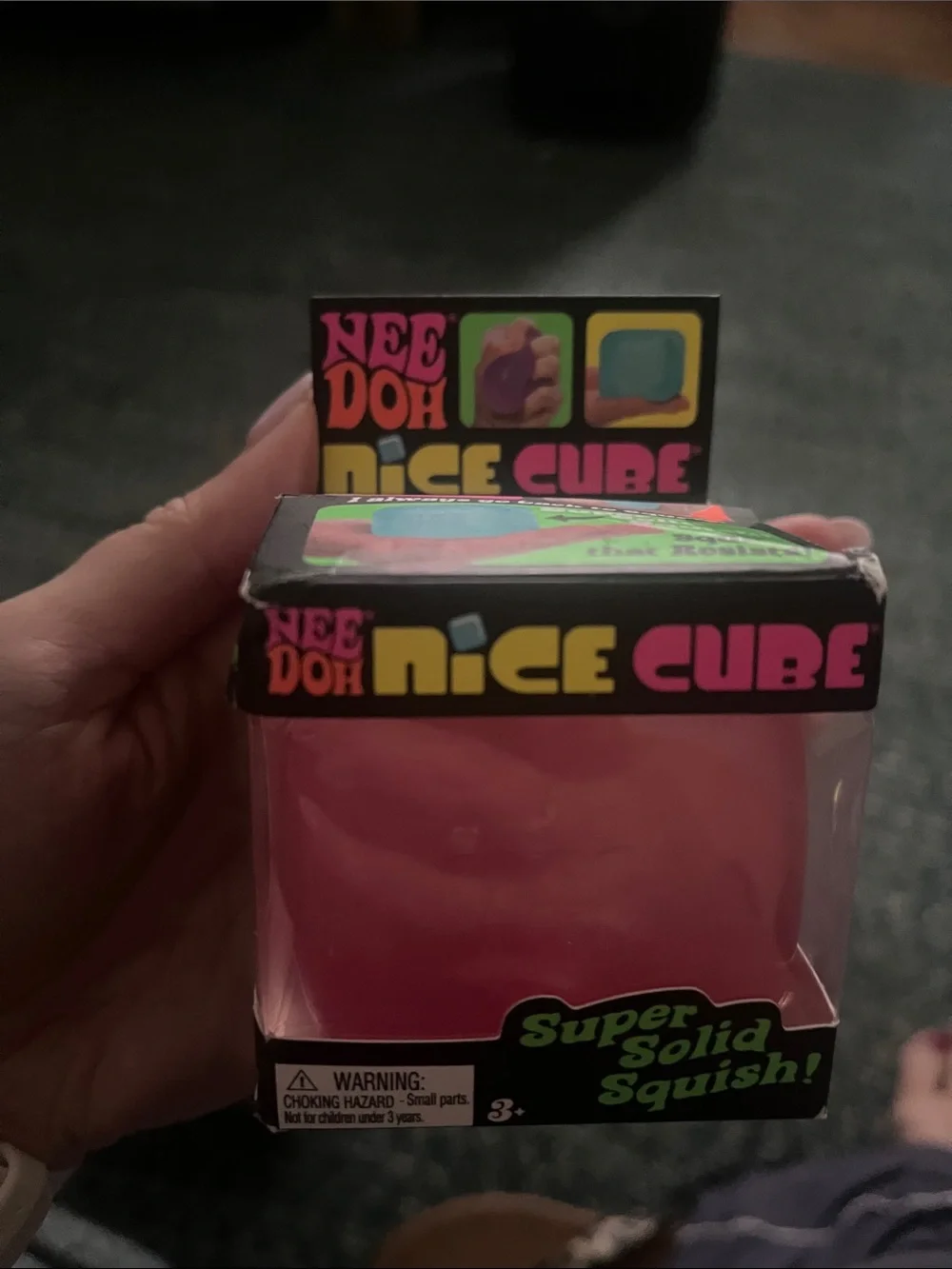 NeeDoh Pink Nice Cube - Super Solid Squish Kids Toy